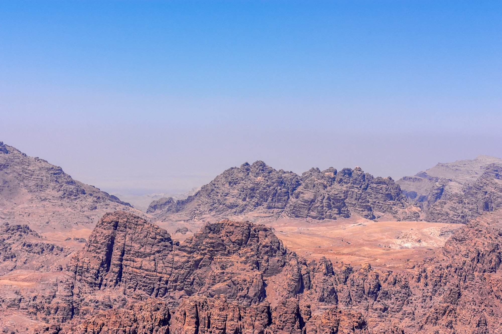 A view of the mountains in wadi rum, jordan.