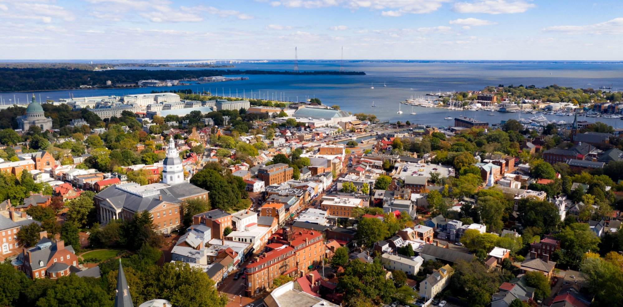 Aerial Panoramic View of Annapolis Maryland